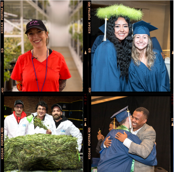 collage of students teachers and alumni at cleveland school of cannabis